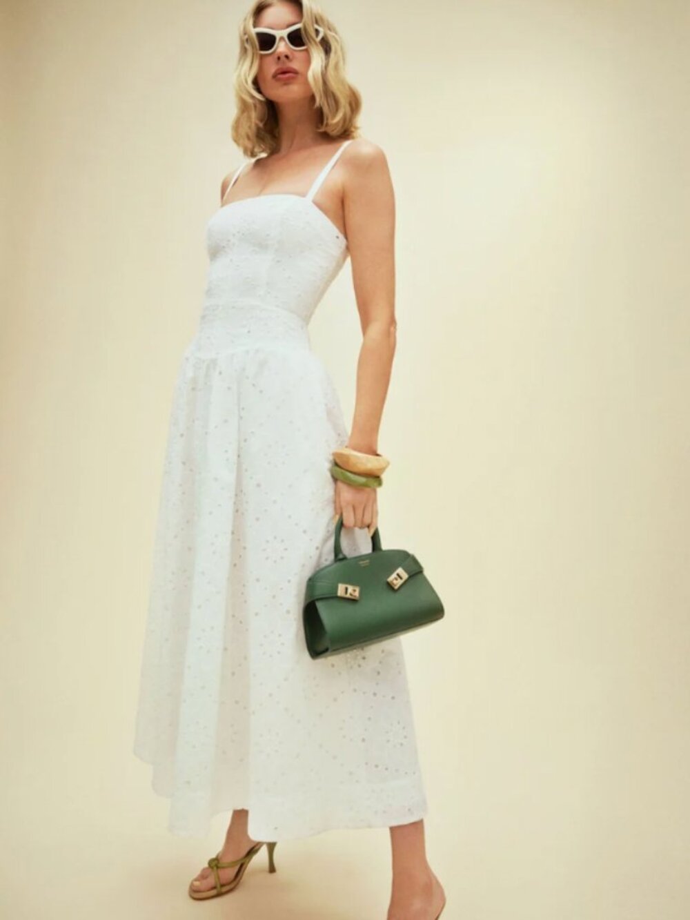 NWT REFORMATION Katarin Dress, White Eyelet, size 6